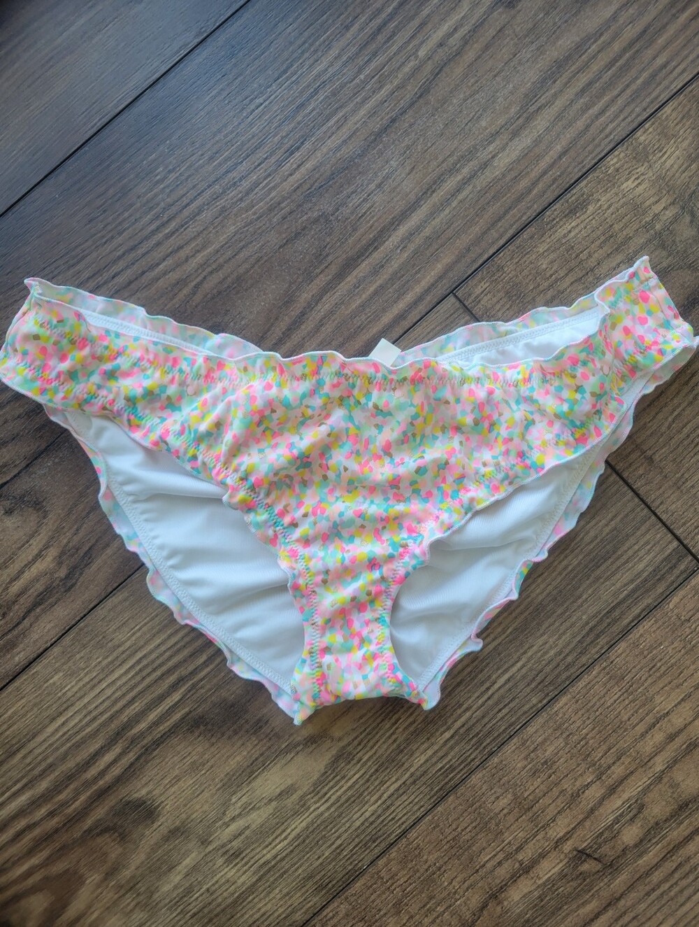 Victoria's Secret Cheeky Ruched Back Muti Color Dots Bikini Bottoms Size Med